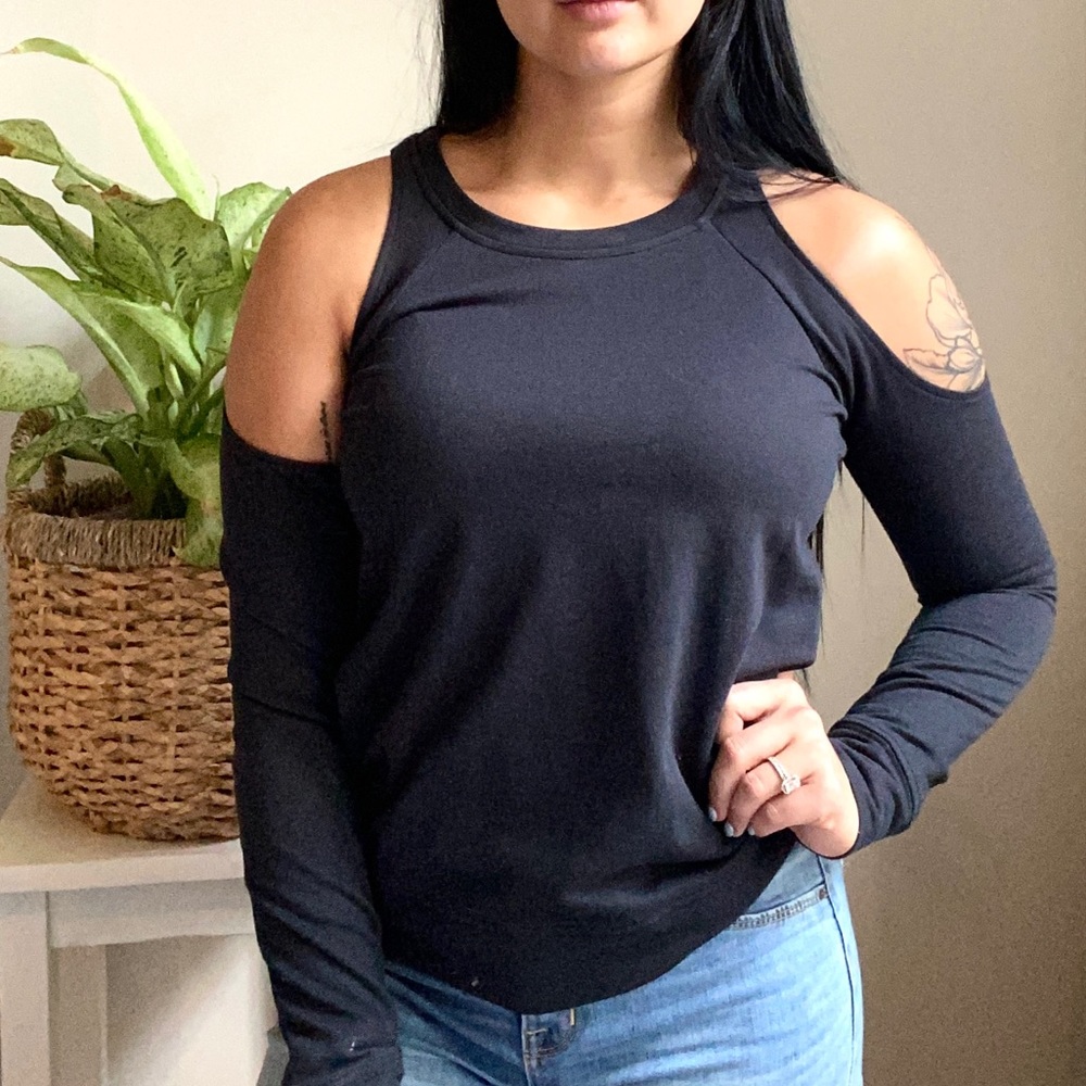 Cold shoulder long sleeve top
